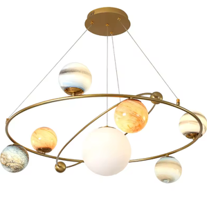 Zeal Lighting E14 Tornillo completo Dos anillos Decorativo Etl Bola de cristal Colgante Edison Led Light Chandelier - Product Image 1