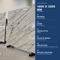 Dalle de marbre naturel blanc de Carrare 1600x3200mm, panneau mural en pierre polie pour salle de bain, hôtel, villa, salon, salle à manger, taille personnalisée