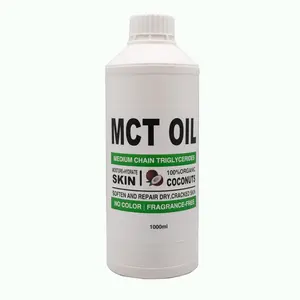 تسمية خاصة منخفضة كمية OEM MCT النفط زيت جوز الهند الصحافة الباردة للبشرة ترطيب والجسم تدليك 1000 مللي