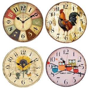 Reloj de Pared de Madera Retro con Diseño de Búho y <span class=keywords><strong>Gallo</strong></span>, Estilo Vintage Rústico, Silencioso, Sin Tictac, para Hogar, Oficina, Cocina, Cuarto de Niños, Sala de Estar, Dormitorio - Product Image 5