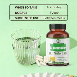 Capsules de millepertuis 500 mg en marque blanche OEM ODM - Complément alimentaire à base de plantes pour le bien-être et la relaxation féminine - Favorise un meilleur sommeil - Product Image 4