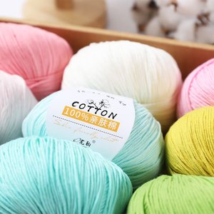 Fil à crocheter en coton pur de qualité supérieure, super doux, pour le tricot, la broderie, la couture et le tissage DIY, vente en gros - Product Image 1