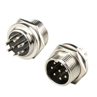 Connecteur traversant mural pour panneau d'alimentation GX16 Aviation Plug-2-10, boîtier en laiton, indice de protection IP65 (Mâle/Femelle) 3A-7A