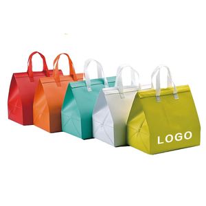 Eco-Friendly Custom Logo Thermal Cooler <b>Bag</b> <b>Recyclable</b> Non-Woven Insulated Lunch Take-Away Hamburger Sandwich Cake Bread Picnic - Product Image 1