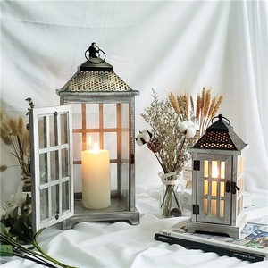 Conjunto de 3 de boda de alta calidad casa jardín decoración linterna de <span class=keywords><strong>madera</strong></span> vela linterna <span class=keywords><strong>en</strong></span> venta - Product Image 2