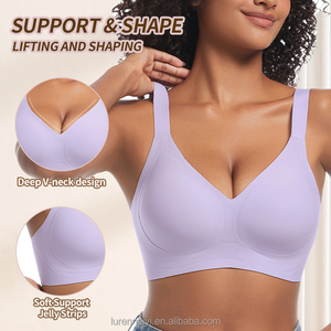 OEM ODM Seamless Bra Womens All-day Stress-free Jelly Bra Soft And Smooth Bralette 3/4 Cup Wireless Bra V-Neck Jelly Bra