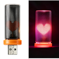 Lampe d'ambiance LED dynamique HOUYI USB 5V à effet flamme pour éclairage nocturne et ambiance maison/voiture