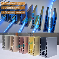 Système de garde-corps en aluminium HDSAFE pour escaliers et balcons, avec base en U, éclairage LED et clôture en verre sans cadre