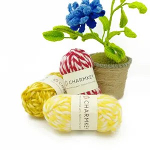 Charmkey limited time discounted price 100% acrylic fancy tweed knitting yarn 40 grams per ball
