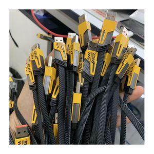 สายชาร์จเร็วแบบถักไนลอนหุ้มโลหะผสมสังกะสี หัวต่อ Type C คุณภาพสูง รองรับ PD 27W ถึง 65W 4 in <span class=keywords><strong>1</strong></span> สาย USB สำหรับชาร์จและถ่ายโอนข้อมูลโทรศัพท์มือถือ  ลดราคาพิเศษ - Product Image 1