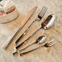Ensemble de couteaux et cuillères de luxe en acier inoxydable 304 épaissi, poli miroir, pour mariage, hôtel et restaurant