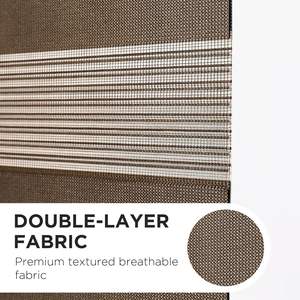 Stores occultants électriques modernes enrouleurs horizontaux en tissu uni transparent, étanches, intégrés, pour fenêtre française, avec batterie au lithium, motif zèbre, petite taille - Product Image 4