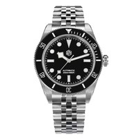 San Martin – montre automatique pour hommes, cadran en émail NH35, 40mm, lunette marron, flocon de neige de luxe, BGW-X1, saphir, plongée, SN0128G