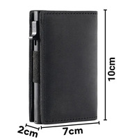 Porte-cartes minimaliste pop-up, en alliage d'aluminium, blocage RFID, portefeuille pour homme, porte-cartes en métal antivol