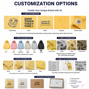 Sudadera con Capucha Oversize Amarillo Mantequilla para Mujer, con Bordado Gráfico Personalizado, Estilo Urbano, Proveedor de Ropa - Product Image 5