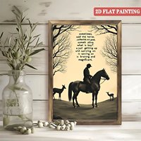 Toile encadrée en bois de 20x30 cm avec scène de camping