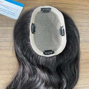 Venta al por mayor sistema de reemplazo de alta calidad tupé Topper pegamento prótesis capilar mono encaje fino 100% extensiones de cabello humano - Product Image 6