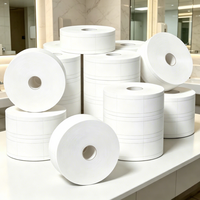 Rouleaux géants de papier toilette en pâte recyclée en vrac, personnalisables, doux, sans poussière, écologiques, jetables, 16 g x 2 plis, 110 mm de hauteur