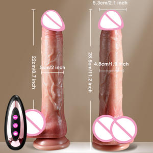 Weiche realistische Heizung flüssiger Silikon dildo großer Penis Vagina Saugnapf <span class=keywords><strong>Anal</strong></span> Plug Massage Erwachsene sexy Spielzeug für Frau Vibrator - Product Image 4