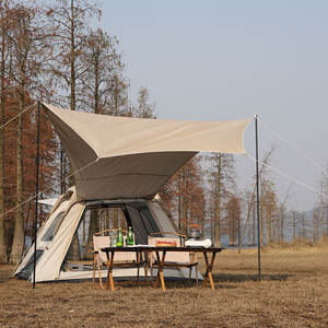เต็นท์แคมป์ปิ้งกลางแจ้ง 240x240 ซม. สำหรับ 4-5 คน เปิดอัตโนมัติรวดเร็ว ชั้นเดียว กันน้ำ ใช้ได้ในฤดูใบไม้ผลิ ฤดูร้อน ฤดูใบไม้ร่วง - Product Image 1