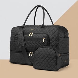 Hot Selling Portable 2 Pieces Travel Bag Storage for Women Oxford Material with Fashion Zipper Closure Toiletry Bag Included - Product Image 1
