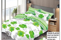 Ensemble de literie 2 places 100% coton 6PCS draps plats drap de lit queen size pour draps de lit queen 4 taies d'oreiller