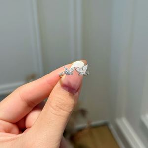 Anillo de Joyería Fina Dylam con Diseño Moderno, Plata 925, Moissanita D VVS1, Mariposas, Ajustable, para Mujer - Product Image 5
