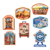 2025 Deutschland European City Souvenirs Holz Kühlschrank magnete für Kühlschrank Benutzer definiertes Logo Holz Epoxy MDF 3D Kühlschrank Magnet Holz