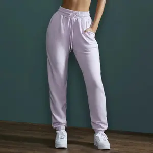 Özel Logo sıcak satış İpli Sweatpants yan cep rahat egzersiz spor koşu pantolon Joggers giyim gevşek pantolon kadınlar için