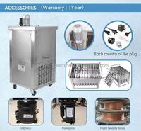 Machine professionnelle commerciale à 4 moules pour crème glacée et yaourt glacé, en acier inoxydable, pour lait, lait de soja, fruits et eau, haute productivité
