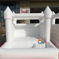 Château gonflable avec fosse à balles, PVC blanc, qualité commerciale, dessin animé, fête pour enfants