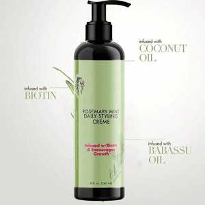 Crème coiffante quotidienne à la menthe et au romarin 8 oz, infusée à la biotine, favorise la croissance - Product Image 3