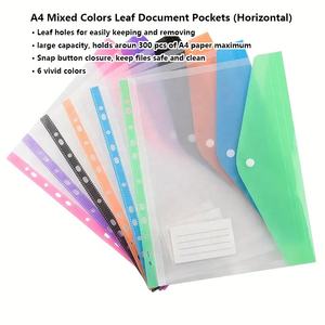 Busta Portadocumenti in Plastica PP Colorata <span class=keywords><strong>A4</strong></span>, Orizzontale e Verticale, Capacità 300 <span class=keywords><strong>Fogli</strong></span>, con Bottone a Pressione, Busta in PVC - Product Image 2