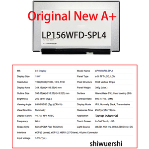 Laptop LCD Slim Monitor 15.6" Laris Manis LP156WFD SPL1 SPV2 SPH2 SPH1 SPH3 SPK1 SPK2 SPL2 SPL4 SPM2 SPM5 SPM9 SPP1 SPY1 SPZ1 - Product Image 2