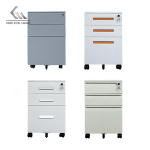 Personal pequeños lotes grandes Pedestal móvil con ruedas Almacenamiento móvil Muebles de oficina Gabinete de archivo de acero de metal de 3 cajones - Product Image 4