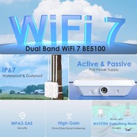 Router Mesh para Exteriores WAVLINK BE5100 WiFi 7, Punto de Acceso de Largo Alcance, Extensor de Banda Dual, IP67 Impermeable, AP Inalámbrico