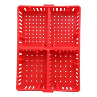 Boîte de transport pour poussins en plastique à grande capacité pouvant contenir 100 poussins, ventilation croisée, avec 4 compartiments