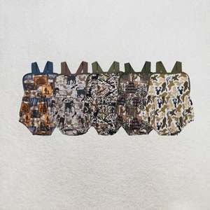 Western Style Baby Boy Hunting Romper Deer Duck <b>Dog</b> Camo Print Sleeveless Bodysuit - Product Image 1