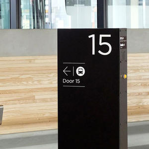 Letrero de pilón OEM, letrero de tótem de aluminio de pie, guía de mensajes de iluminación, letrero de pilón direccional de compras - Product Image 6