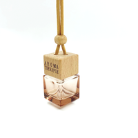 Flacon vide en verre coloré avec bouchon en bois pour diffuseur de parfum suspendu pour voiture, 5ml, 8ml, 10ml, 12ml