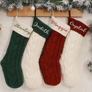 Bas de Noël brodé personnalisé avec nom tricoté famille bas de Noël décor de <span class=keywords><strong>vacances</strong></span> cadeau cadeau de famille de Noël - Product Image 2