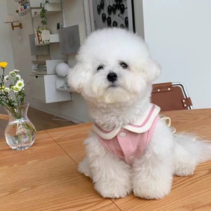Navy collar vest, summer thin style, dog <b>clothes</b>, <b>cat</b> pet, Teddy, Bichon Frise, Pomeranian, small puppy, spring and autumn. - Product Image 2