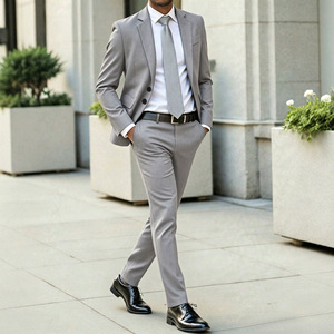 Traje de <span class=keywords><strong>hombre</strong></span> casual formal de dos piezas, corte slim, chaqueta y pantalón de un solo botón, para graduación, <span class=keywords><strong>boda</strong></span>, o eventos de negocios. - Product Image 2