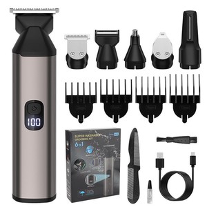 Set de Cortapelos Eléctrico 6 en 1, Impermeable, Recargable, con Accesorios para Hombres y Mascotas, Carga USB - Product Image 1