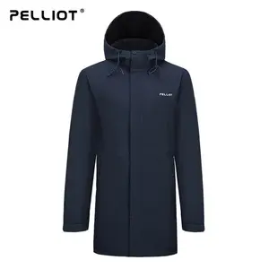 Windbreaker Men Long Hooded Softshell Jaket Jacket Adults for Men Solid Autumn Fleece Knitted Silk Screen Printing Loose