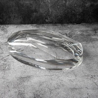 Trophée ovale personnalisable en cristal sablé OEM, ornement en verre cristal haut de gamme pour cadeau d'entreprise et décoration de maison