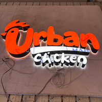 Letrero Luminoso 3D Personalizado con Letras de Canal Iluminadas, Letras de Resina Acrílica con Luz Frontal LED, Logotipo de Pared para Restaurante, Tienda de Comida Rápida, Letrero Publicitario