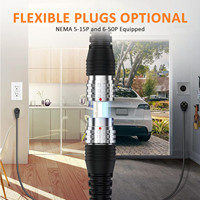 Estación de carga portátil para vehículo eléctrico, cable de 16 pies, nivel 2, 50A, 240 voltios, Nema 14-50, enchufe, potencia de salida de 11KW