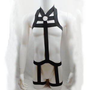 Ceinture <span class=keywords><strong>porte</strong></span>-jarretelles élastique en polyester gothique pour le corps et les fesses, lingerie sexy pour fête gay, ceinture de taille fendue pour les jambes - Product Image 3