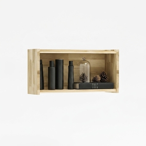 Estante Flotante de Pared de Madera Maciza, Estilo Moderno y Minimalista, Vitrina Rectangular - Product Image 1